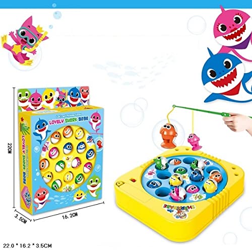 Amitasha Rotating Pond Fish Catcher Game for Kids - 15 Fishes & 3 Fish Catching Rod