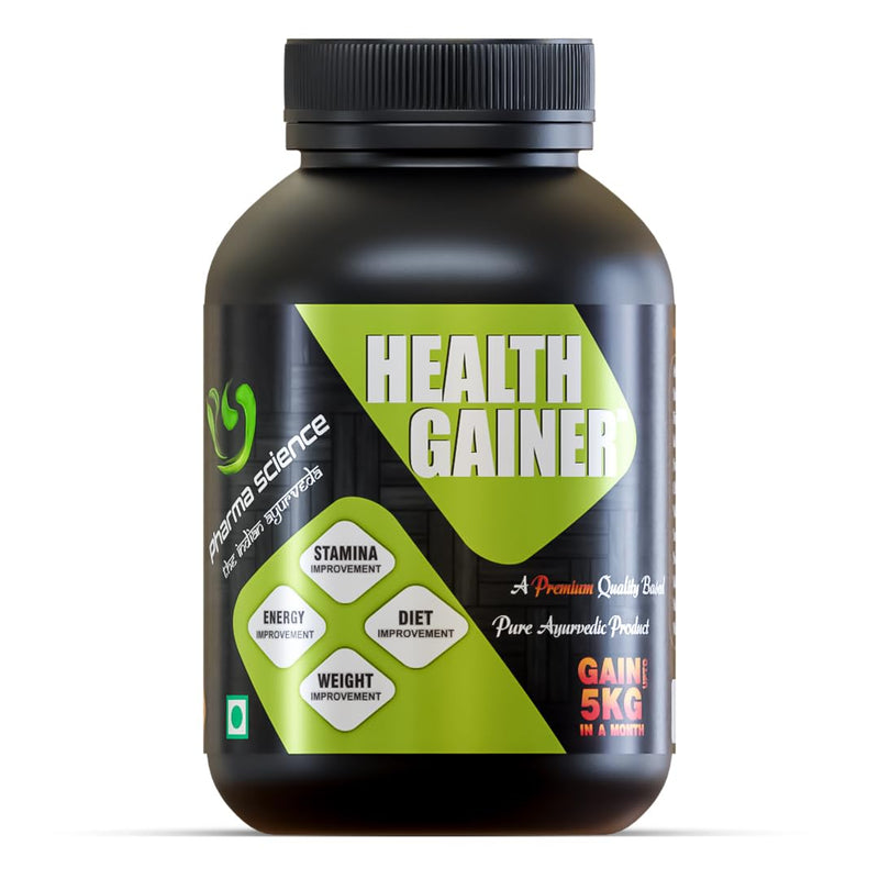 Pharma Science Ayurvedic Weight Gainer Supplement Powder for Men and Women - Increase Stamina, Muscle Mass Bulk & Overall Wellness with Natural Protein & Carbs | Health Gain with High Calories - 100gm