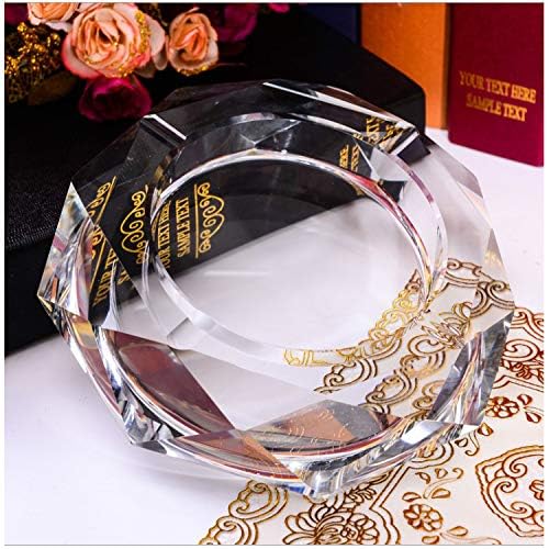 MOON WORLD K9 Crystal Ashtray, Elegant Ashtray for Table, Highly Transparent Ashtray for Outdoor, Good Housewarming Gift with Retail Package