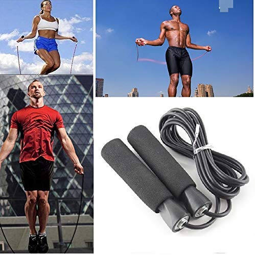 LAFILLETTE Plastic New Jump Ropes With Counter Sports Fitness Adjustable Counting Jump Skip Rope (Black), Spongy