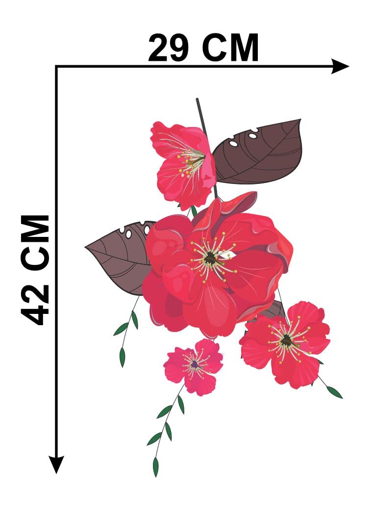 Delight Art Flower Combo Design Fridge Sticker Size - ( 29*42 ) cm Model id - ( DAMC00928L )