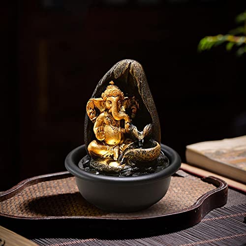 CALANDIS® Tabletop Water Fountain Buddha Statue for Office Farmhouse Birthday Gifts Hindu Ganesha Statue'