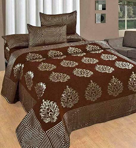 Trendz Decor Shaneel 280 TC Bedsheet (King_Brown)