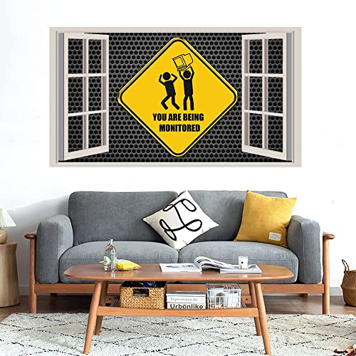 GADGETS WRAP Printed Wall Decal Sticker Fake Window Style Decal (90cm x 50cm) - You are Being Monitored