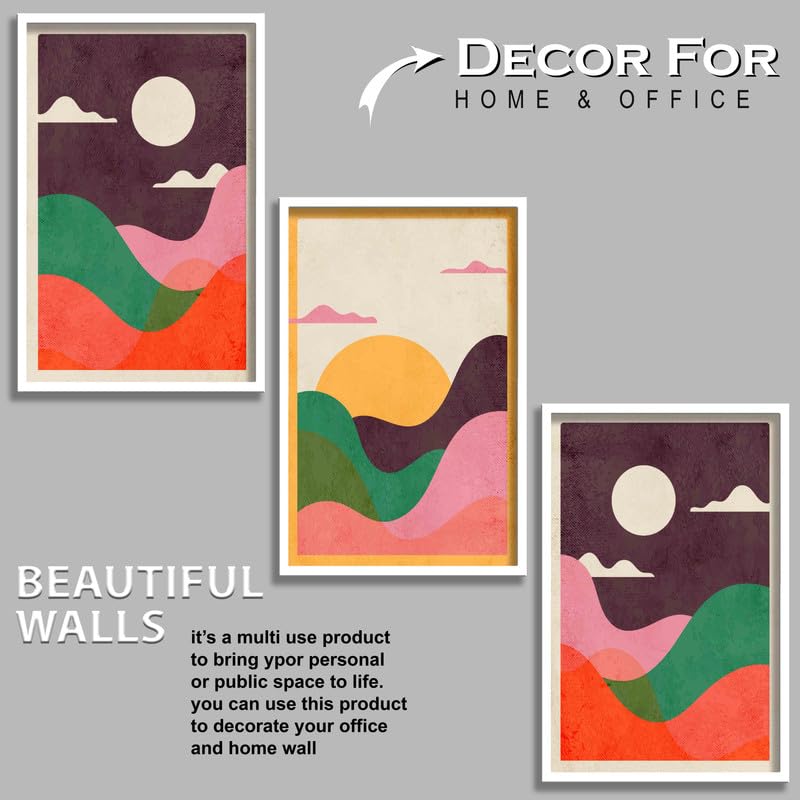 SAF paintings Set of 3 Modern Boho Art Wall Painting For Home And Office ol-COMBO-2005-K3