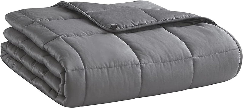 Weighted Blanket (Dark Grey, 36''x48'' | 7 lbs) Cooling Breathable Heavy Blanket Microfiber Material with Glass Beads Small Blanket for Kids All-Season Summer Fall Winter Soft Thick Comfort Blanket