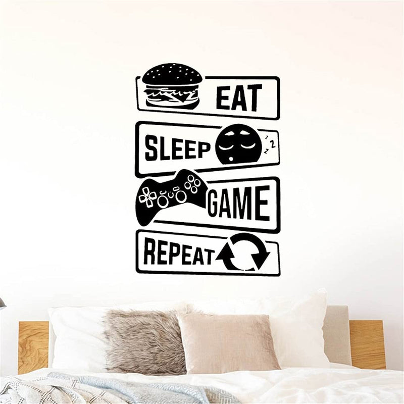 GADGETS WRAP Vinyl Decal Sticker Eat Sleep Game Repeat Gaming Zone (Item Finish Size : 84cm x 57cm)