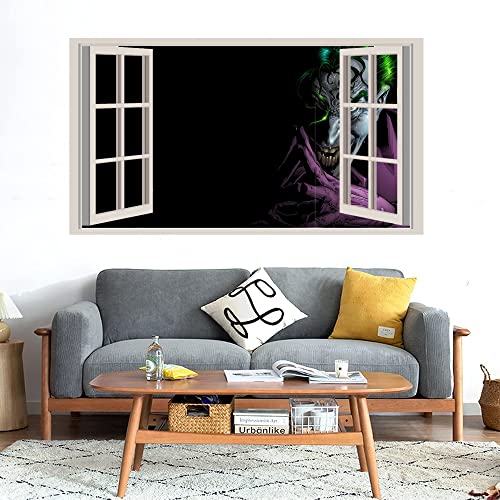 GADGETS WRAP Printed Wall Decal Sticker Fake Window Style Decal (90cm x 50cm) - Joker Purple