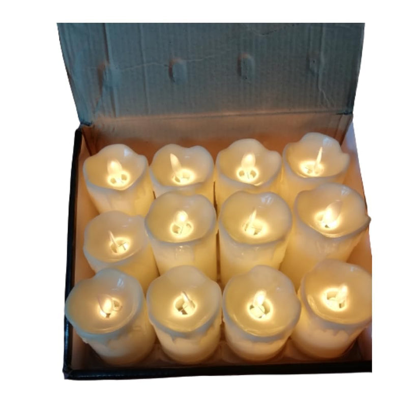 Bestomak Christmas Candles Decoration Candles Pack of 6 | Dancing Flame Led Light Candles | Christmas Festival Decorative Candles (8cm, Cream)