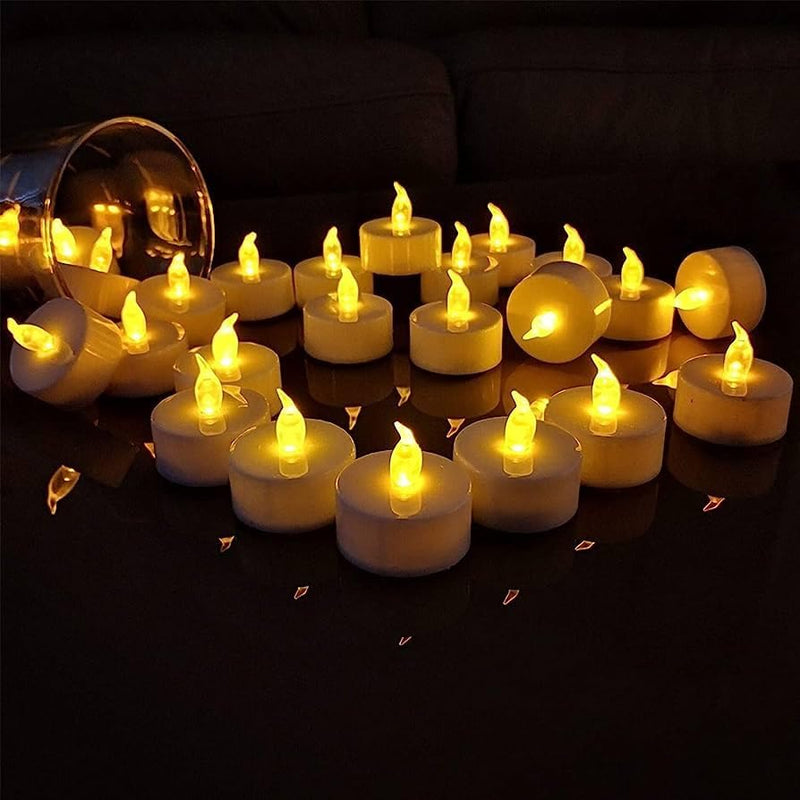 Staren Flameless and Smokeless Decorative Candles for Gifting, House, Diwali, Christmas, Festival, Events (Warm White) (18)