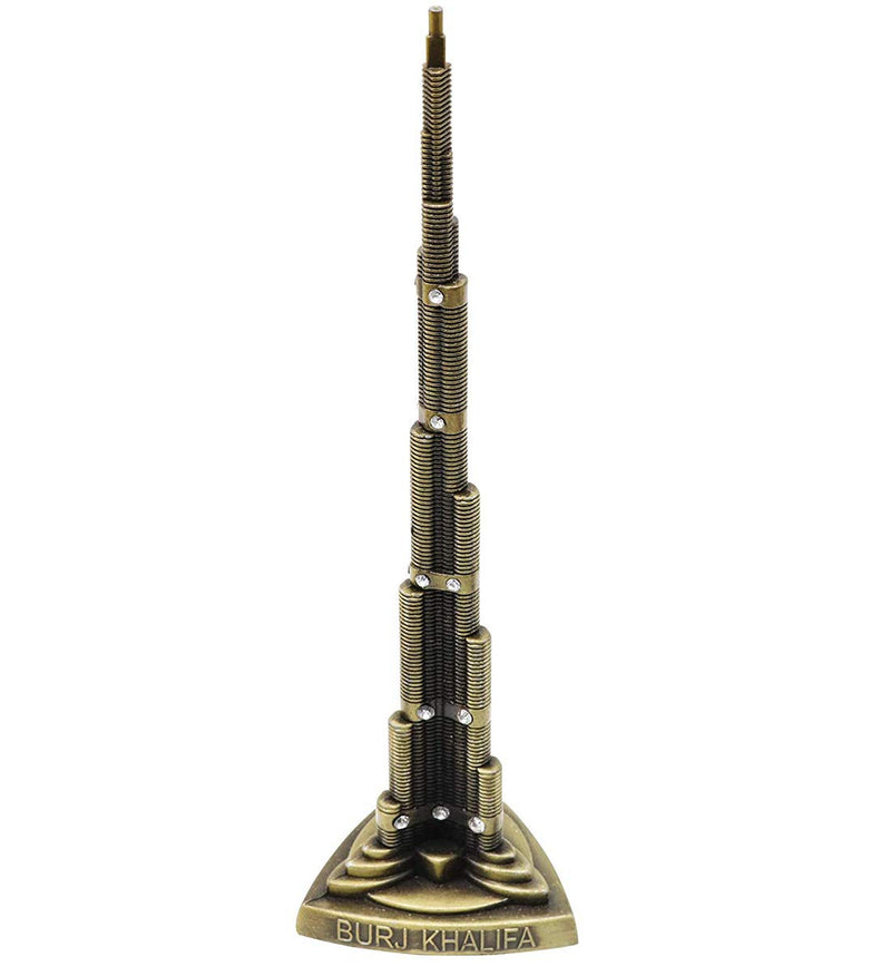 Stealodeal Brass Burj Khalifa UAE Souvenir Decorative Showpiece, 18.5cm, Copper, 1 Piece