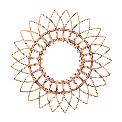 SAZ DEKOR Rattan Mirror Rustic Pastoral Wall Mirror for Dressing Photo Props Apartment