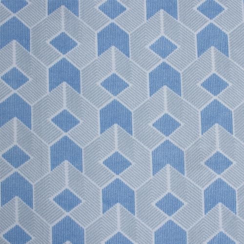 WholeSaleIndia Soft Microfiber 1 Double Bedsheet with 2 Pillow Cover (Gray Blue Geometric)