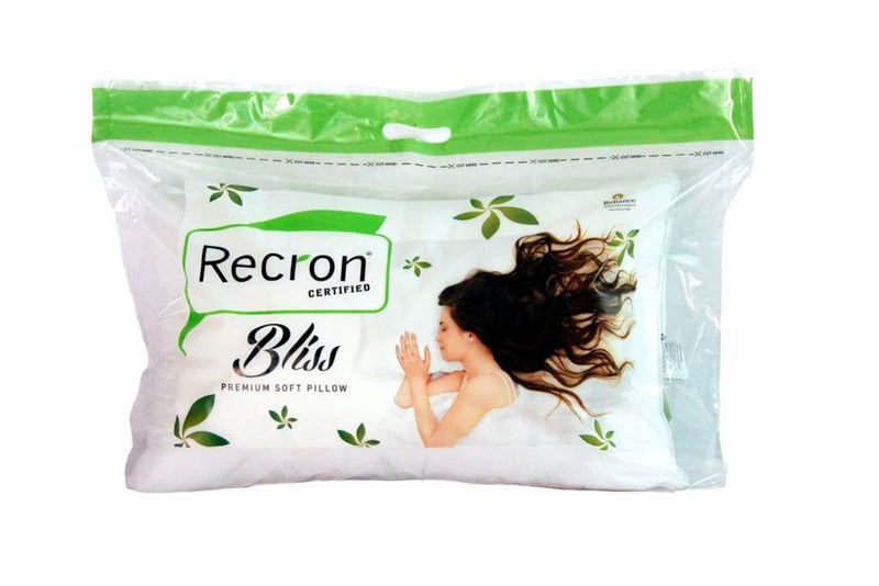 Recron Certified Bliss Fibre Pillow - 43 cm x 69 cm, White