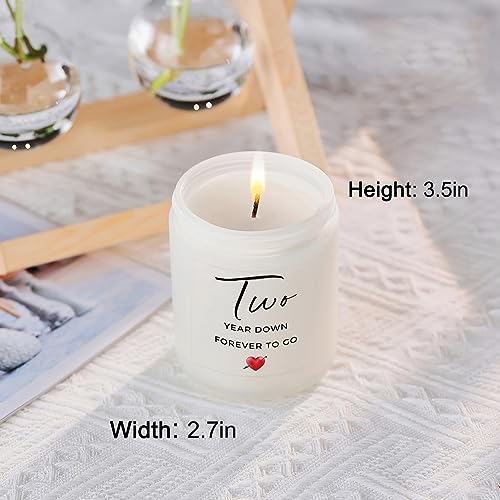 2 Years, 2th, 2st, Two Years, Second Anniversary Candles Gifts for Him Her Couple- Best Happy 2nd Wedding Cotton Anniversary Girlfriend Boyfriend Wife Husband Gifts