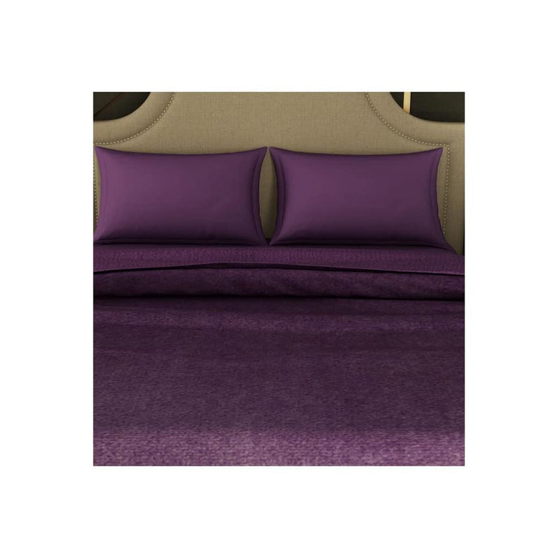 Spaces Cushlon Polyester Fleece Blanket Double Layer Fast Color Feather Touch Innovative Micro Flannel (Solid, 230cmx250cm) - Violet, Skin_Friendly