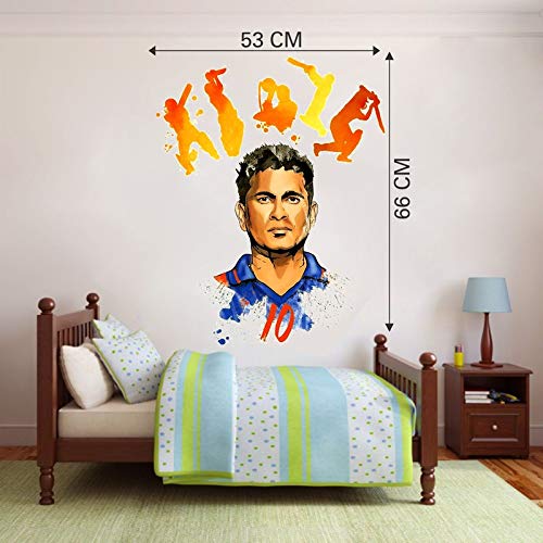 DivineDesigns™ Sachin Tendulkar Shots Sticker | Wall Sticker for Living Room/Bedroom/Office and All Decorative Stickers