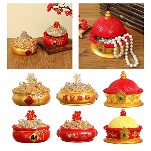 MYADDICTION Chinese Ashtray with Lid Resin Crafts Sculpture for Home Decoration Men Gift Red A