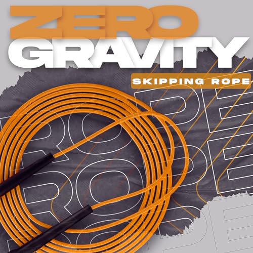 Playfitz Zero Gravity Skipping Fitness Rope & Gym Skipping Rope For Men & Women Jump Rope For Workout & Exercise Sports Fitness Adjustable Jump Rope For Speed Skipping Lightweight (Orange)