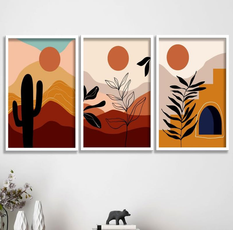 SAF paintings Set of 3 Modern Boho Art Wall Painting For Home And Office ol-COMBO-2168-K3