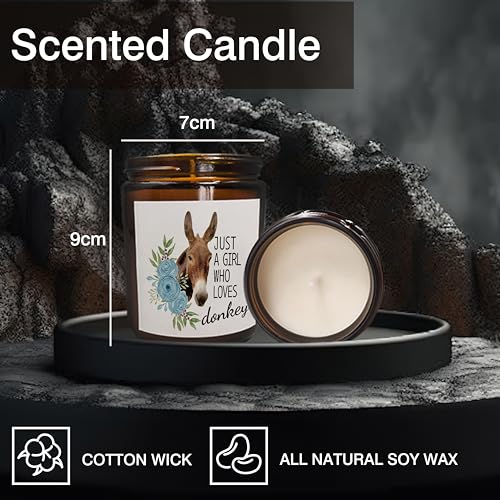 Mancheng-zi Donkey Gifts for Girls Women Donkey Lovers, Funny Donkey Gifts, Donkey Themed Gifts, Just a Girl Who Loves Donkey Scented Candles