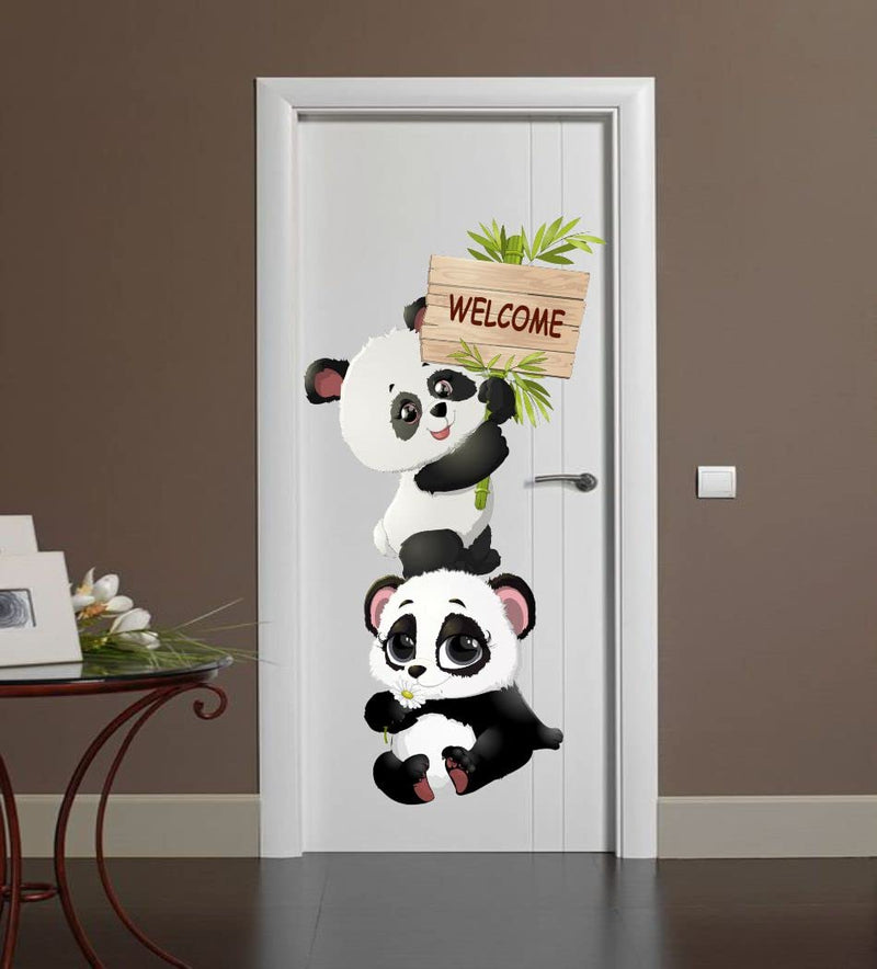 Delight Art Cute Cartoon Pandas Design Wall Sticker Size - (42 * 75) cm Model id - (DAMC00991L)