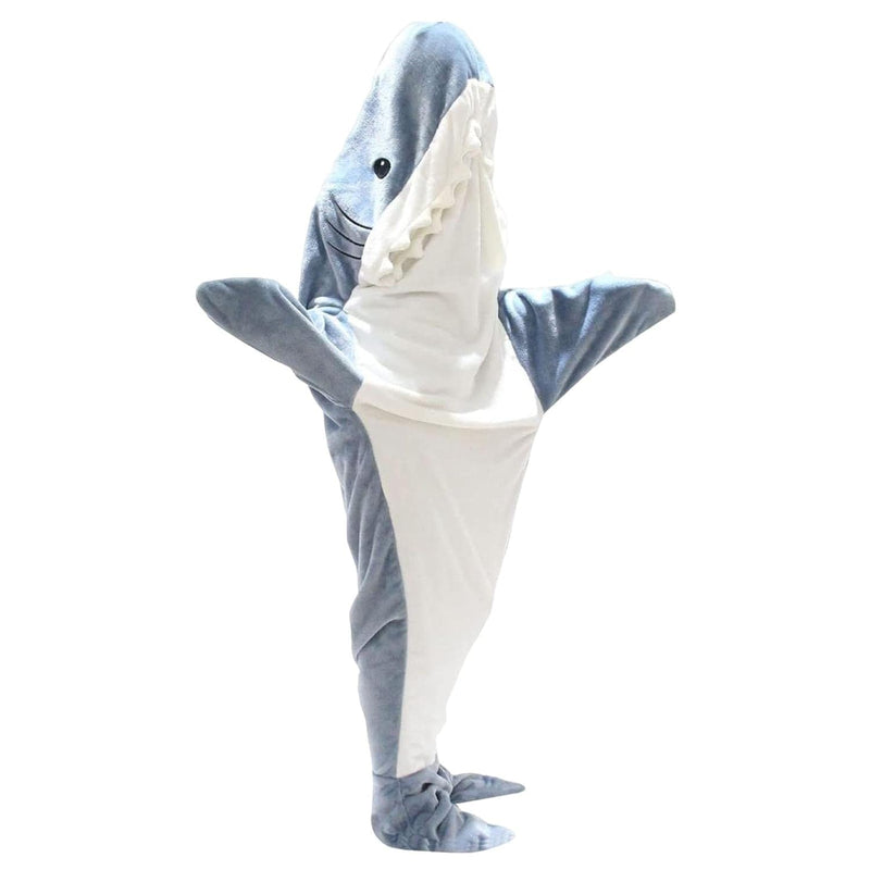 Fiasco Wearable Shark Blanket Cosplay Hooded Easter Pajama Home Animal Sleeping Blanket Blue