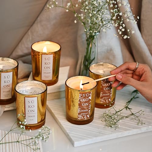 Sukoon Seher Wildflower Moss Scented Soy Wax Candle with Upto 40 Hr Burn Long Lasting Fragrance Candle Perfect for Home Décor (Pack of 1)