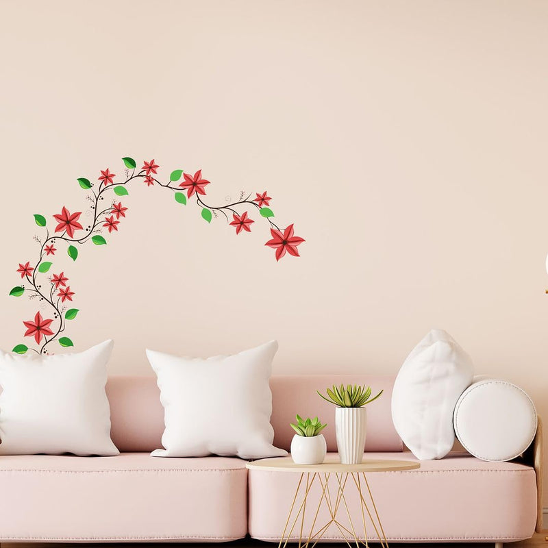 CVANU Beautiful Flower Branch Self-Adhesive Vinyl Wall Sticker for Wall Decoration (50inX70in)_S281