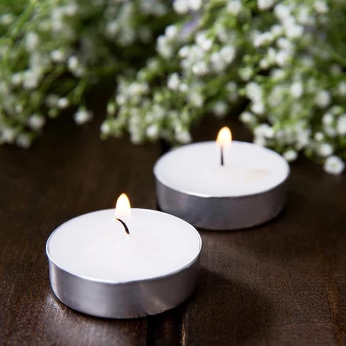 SID Homemade Wax Tealight Candles 2-3 Hours Approx. Burning Time, Smokeless Unscented || T Light Candle || Tealight Candle || Candles for Home Decor || Candles (White, Pack of 40)