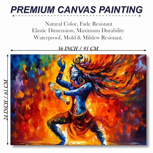 SAF paintings Shiva Painting | shiva paintings for living room | shiva painting for wall decoration | shiva painting canvas 24 inch x 36 inch SANF-CR38