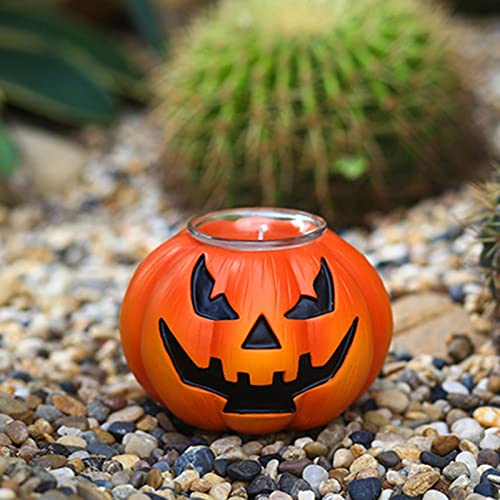 SAZ DEKOR Flickering Halloween Candles Fireplace Fall Pumpkin Tea Lights Harvest Decor