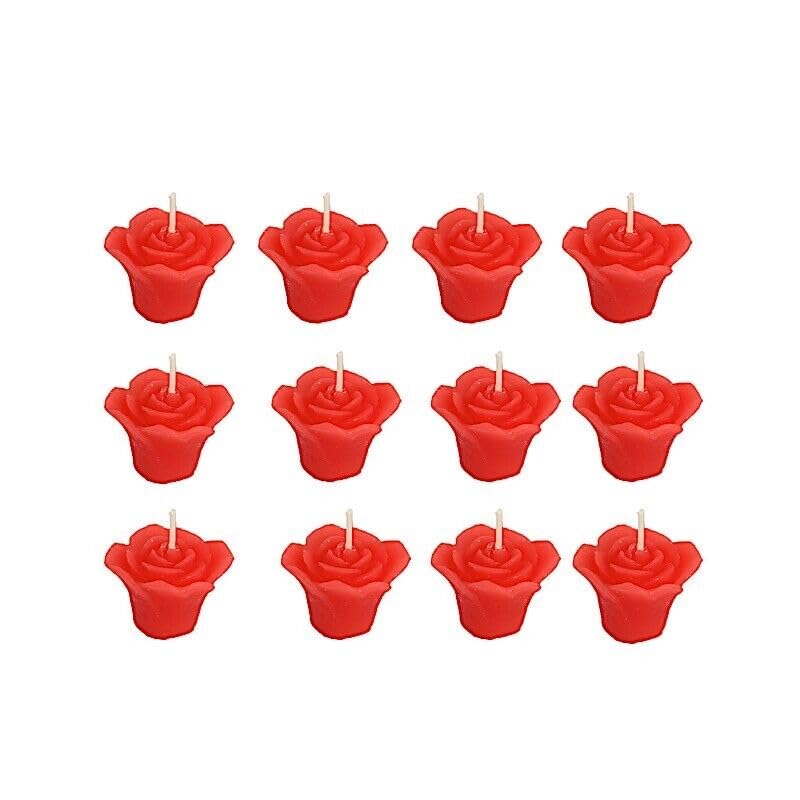 Weddings Parties and Gift 12 RED Mini Roses Floating Candles Party Wedding Centerpieces Supplies vngift6526