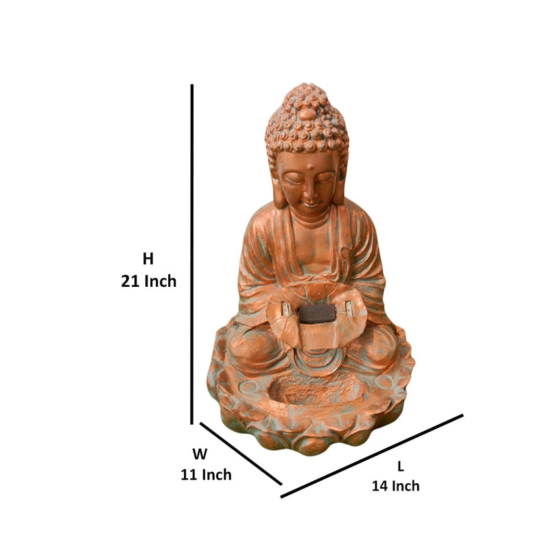 Wonderland 21 inch Buddha Fountain | Made of Fiber |for Outddor and inddor use