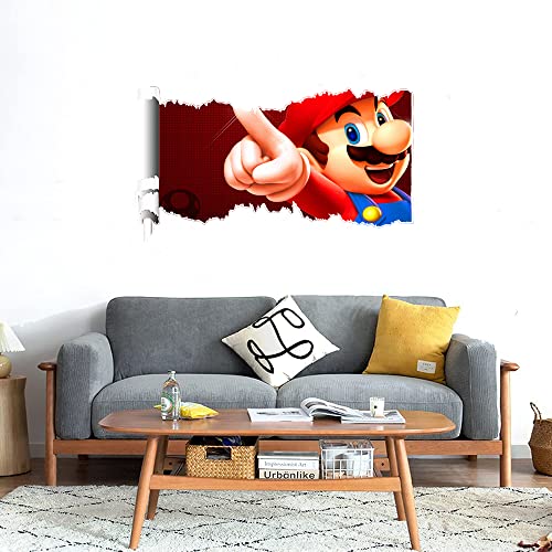 GADGETS WRAP Printed Wall Decal Sticker Scratched Paper Style Wall Decal (90cm x 50cm) - Mario