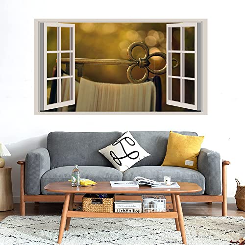 GADGETS WRAP Printed Wall Decal Sticker Fake Window Style Decal (90cm x 50cm) - Golden Key