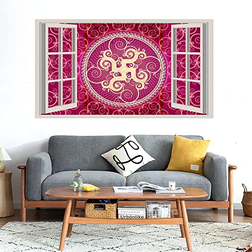 GADGETS WRAP Printed Wall Decal Sticker Fake Window Style Decal (90cm x 50cm) - Swastik