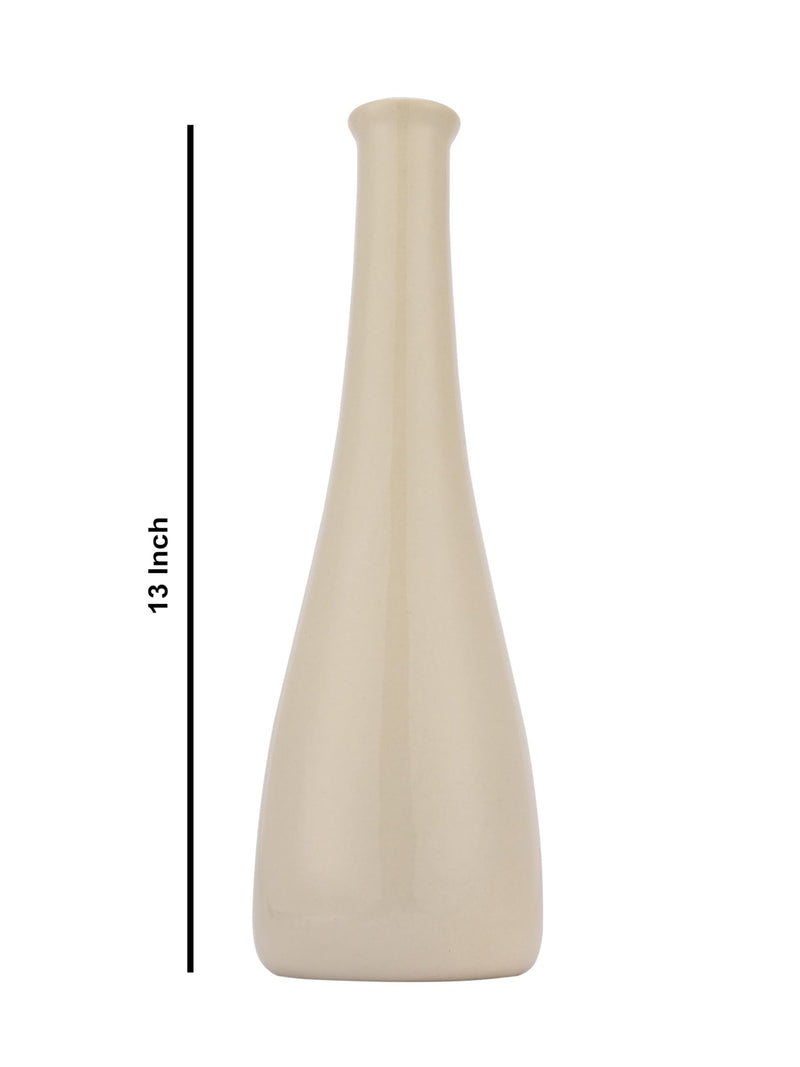 The Decor Lane Ceramic Handcrafted bottle shaped Flower vase (Long Neck) 13 Inches