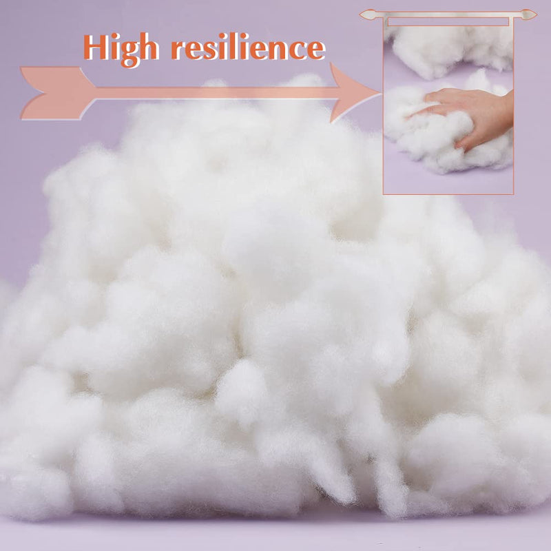 Polyester Fiber Fill, White High Resilience Fill Fiber, Pillow Filling Stuffing, High Resilience Fill Fiber for Stuffed Animal Crafts, Pillow Filling, Cushion Quilts Paddings(100g/3.5oz)