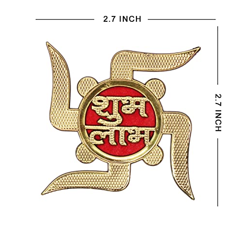 Baal Decorative Diwali Shubh Labh Swastik Sticker/Wall Sticker for Living Room, Home and Temple Wall Decoration on Diwali and Other Festivals (Set of 2)