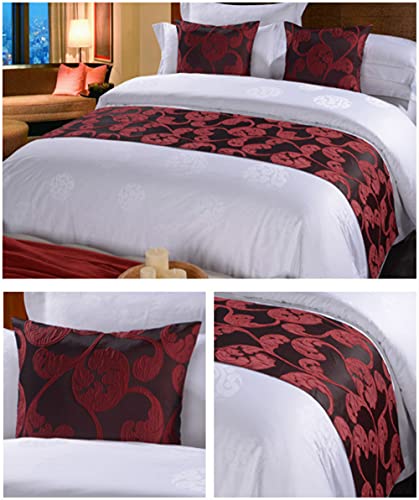 QFWMCW Hotel Bedding Bed Runners Scarves Queen Size Modern Bed Spread with Matching Pillows Home Bedding Decoration No Fading King Size