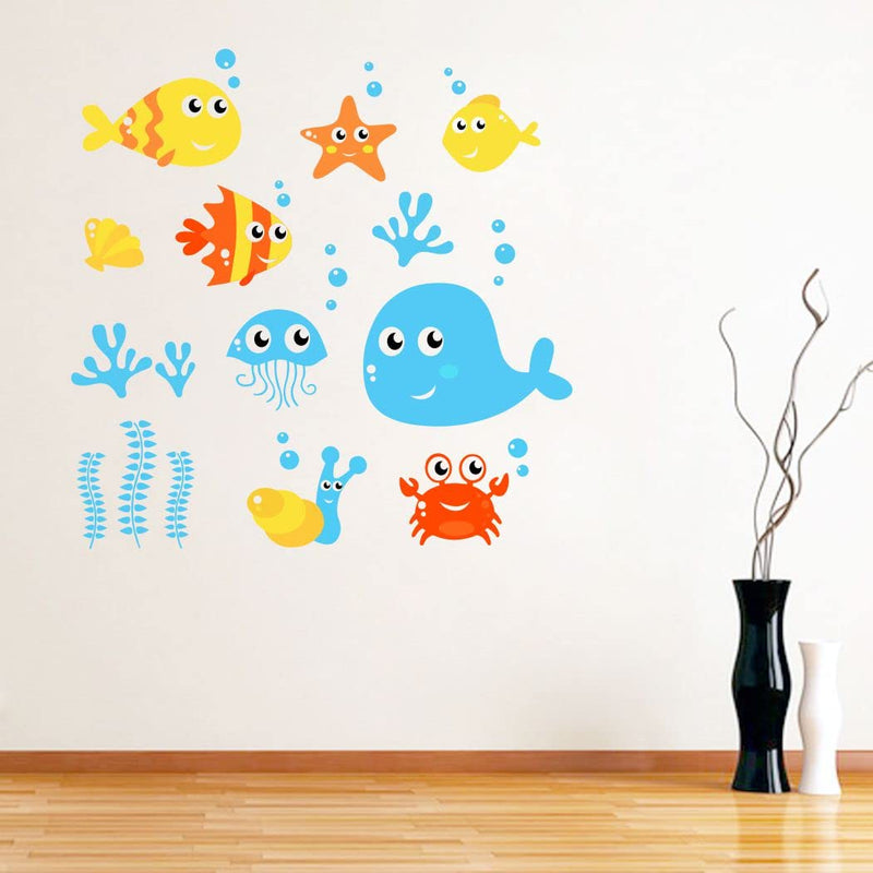 Delight Art Sea Animal Design Wall Sticker Size - (69 * 69) cm Model id - (DAMC00394L)