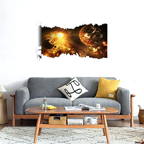 GADGETS WRAP Printed Wall Decal Sticker Scratched Paper Style Wall Decal (90cm x 50cm) - Universe Explosion