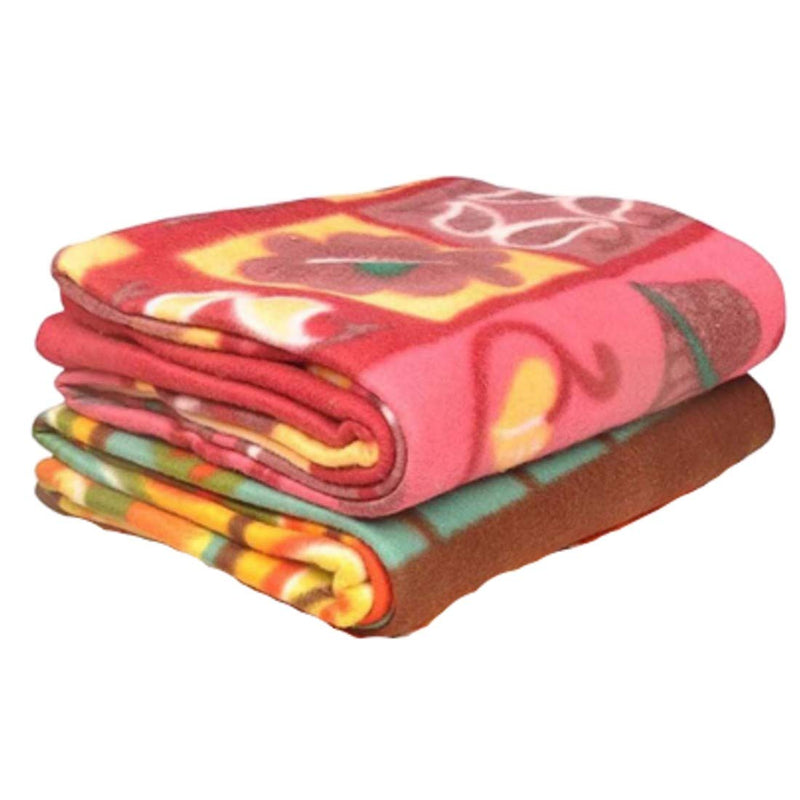 Home Styllish New Premium Fleece 150 TC Blanket (Double 90x90 Inches Multi Colour)