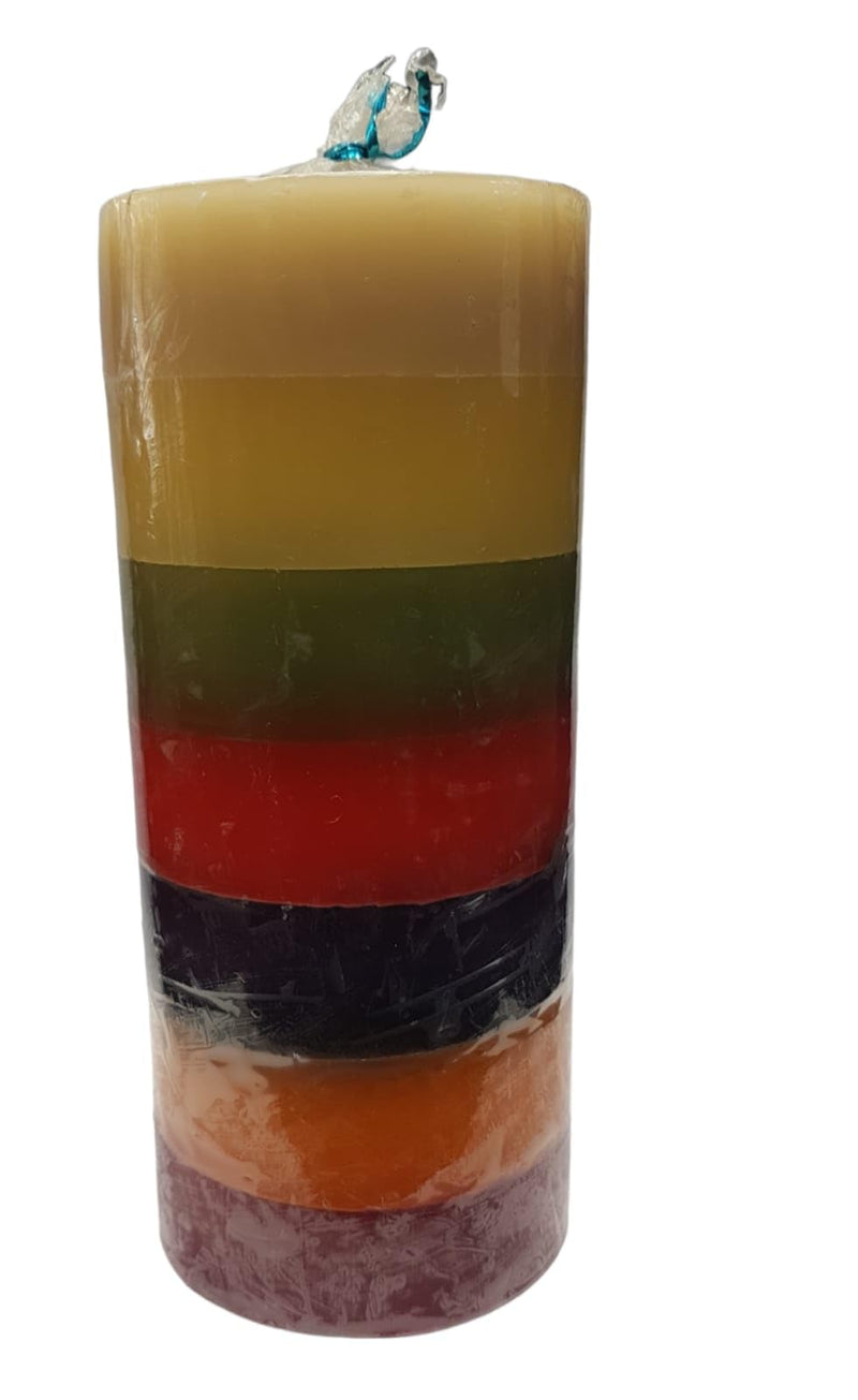 Arka Surya Crystals Seven Chakra Pillar Candle for Energize Your Space with Divine Balance