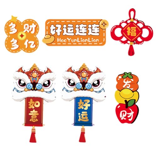 CALANDIS® 6X Chinese New Year Refrigerator Magnets Refrigerator Stickers for Kitchen | 6 Fridge Magnets