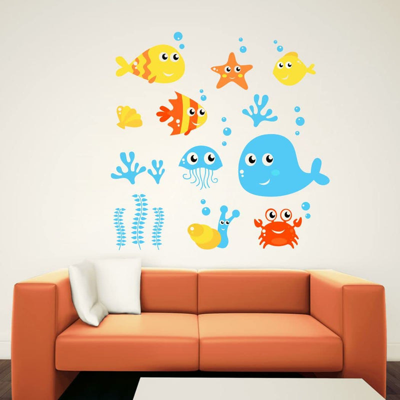 Delight Art Sea Animal Design Wall Sticker Size - (69 * 69) cm Model id - (DAMC00394L)