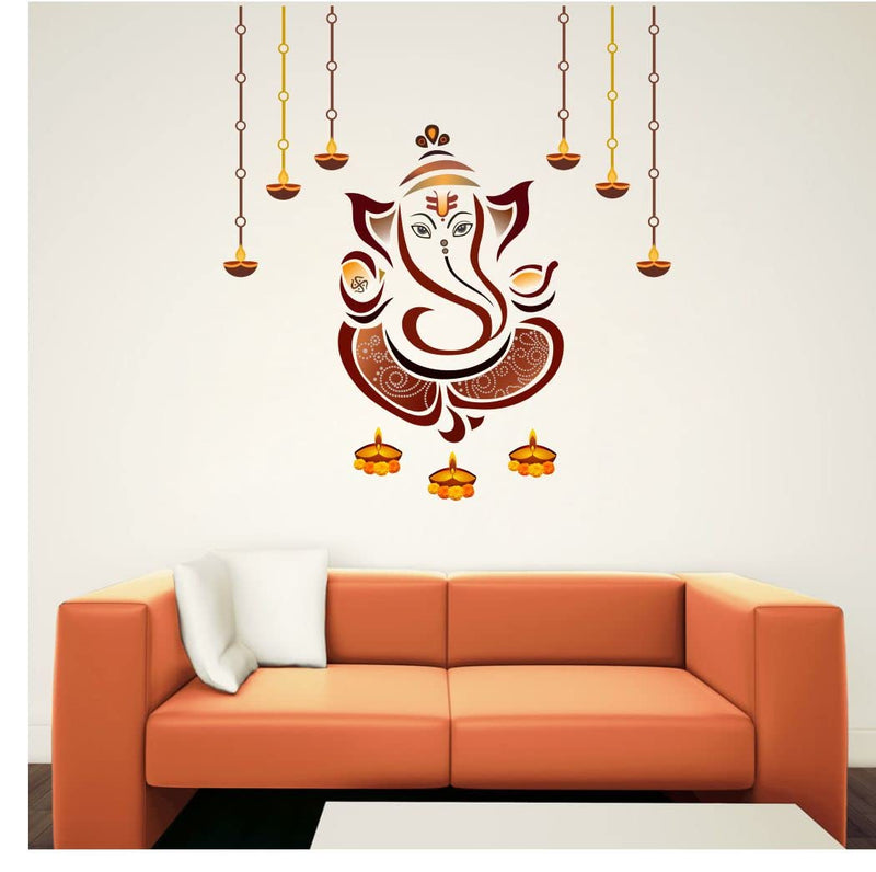 Delight Art Shree Lord Ganesha Ganpati ji Wall Sticker Size - (75 * 82) cm Model id - (DAMC00998L)