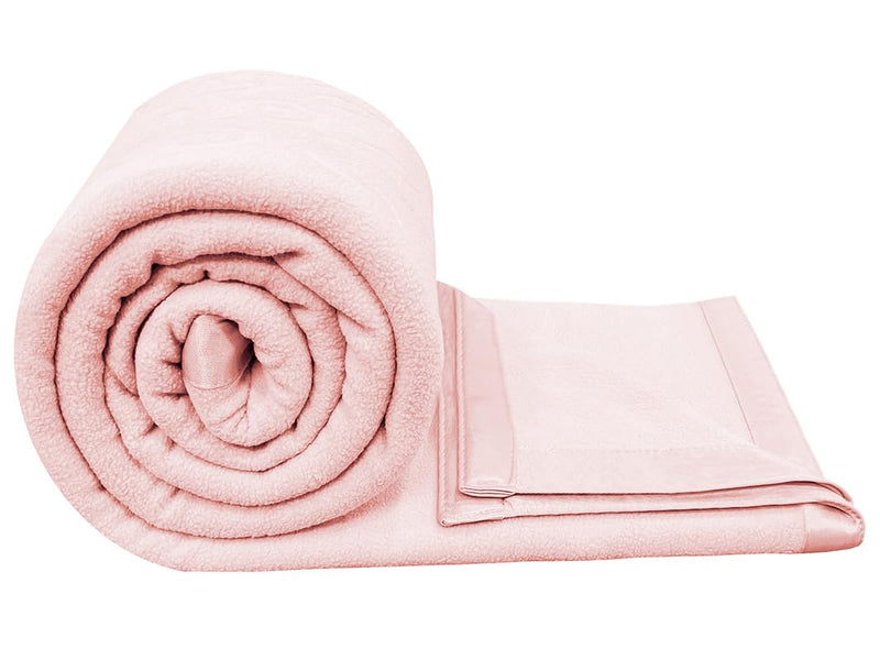 BSB HOME Ultra Soft Fleece Double Bed Blanket, No Shed No Pilling Luxury Plush Cozy 300GSM Lightweight Blanket for Bed, Couch, Chair, Sofa Suitable for All Season, 90" x 90", Light Pink