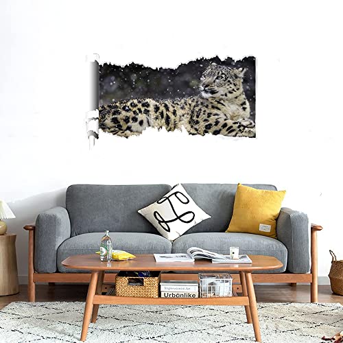 GADGETS WRAP Printed Wall Decal Sticker Scratched Paper Style Wall Decal (90cm x 50cm) - Beautiful Snow Leopard